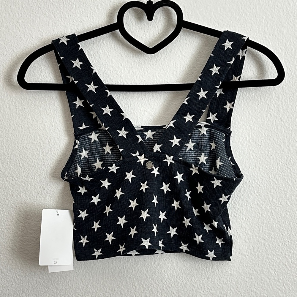 Roxy Navy White Wide Strap Star Crop Top Size Various - Picture 2 of 7
